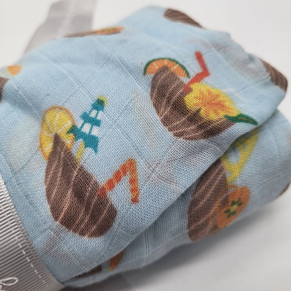 ANGEL DEAR Baby Swaddle Blanket Bamboo Cotton Muslin Coconut Drinks 47" x 47" - Picture 2 of 3